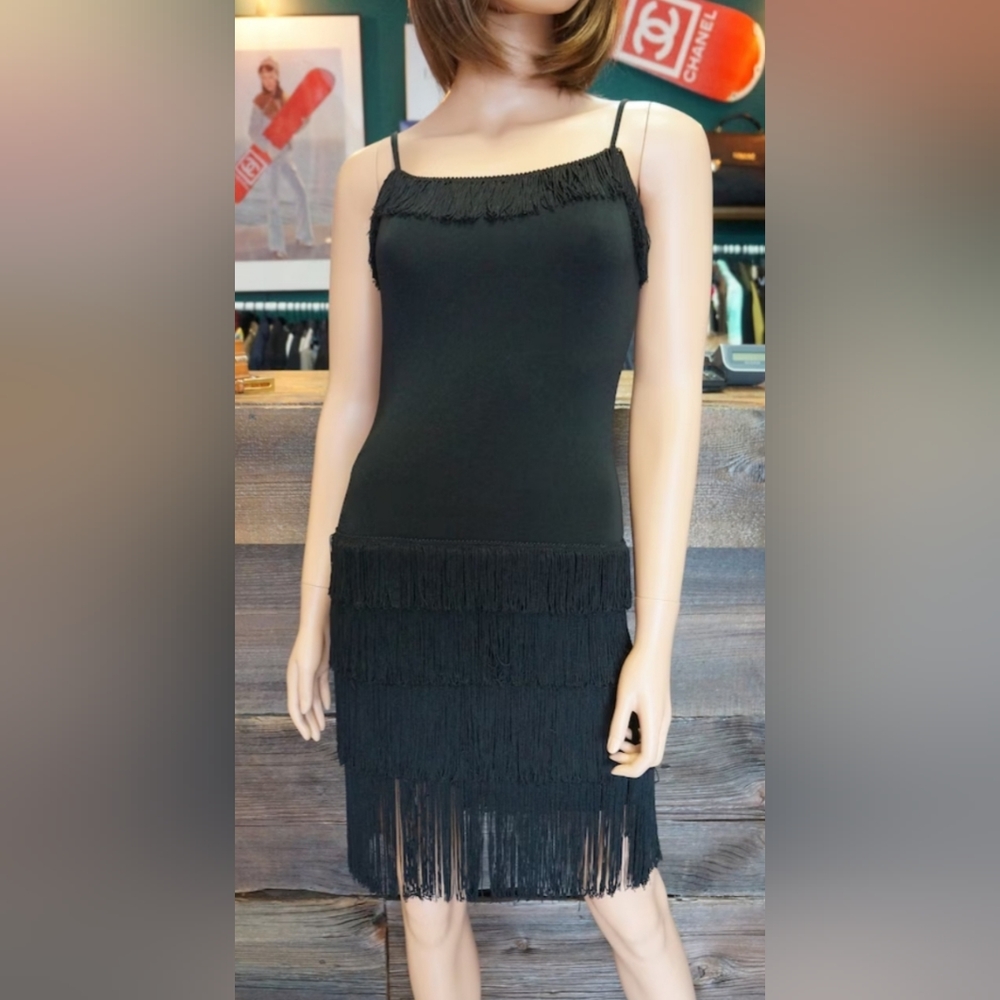 MOSCHINO Flapper Fringe Dress Size S
